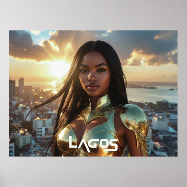 POSTER LAGOS - NIGÉRIA - SUPER-HERÓI (Frente)