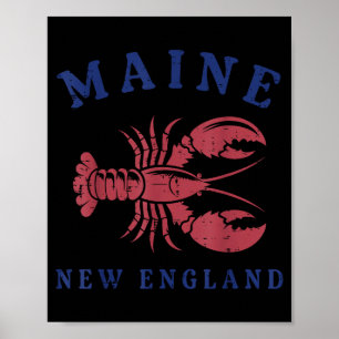 Poster Lagosta Maine Nova Inglaterra Legal Amante de Frut