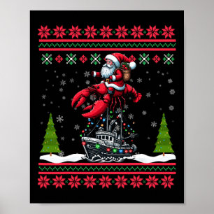 Poster Lagosta Ugly Xmas Oferece Papais noeis De Lagosta