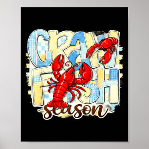 Poster Lagostim xadrez temporada engraçado frutos do mar