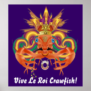 Póster Lagostins do carnaval que o rei da Dinamarca vê