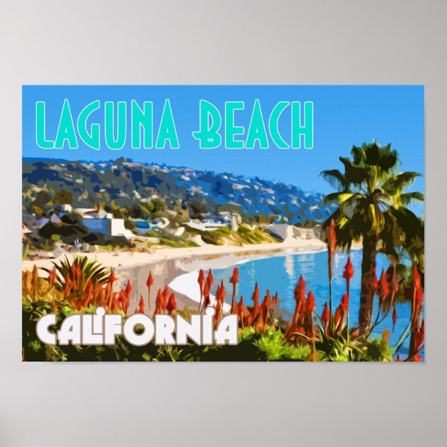 Poster Laguna Beach Viagens vintage (Frente)