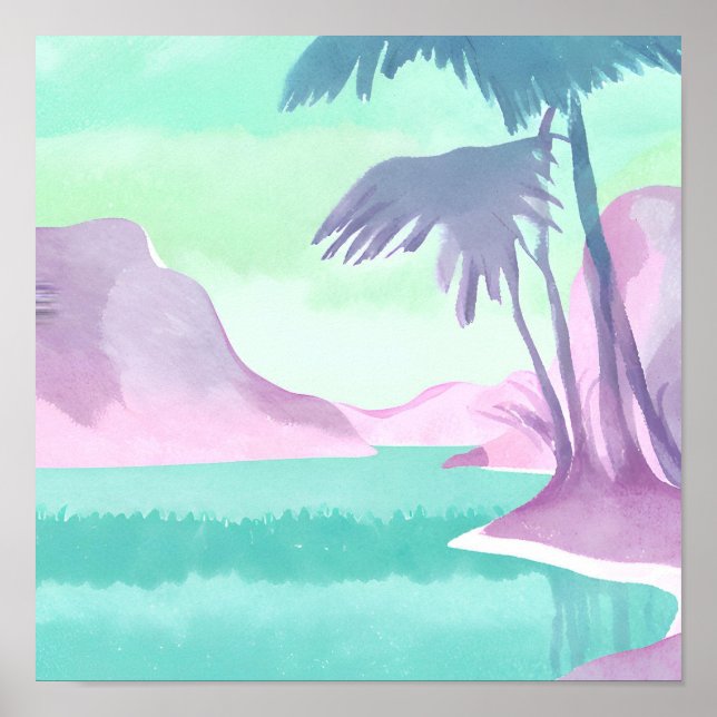 Poster Laguna escondida pastel (Frente)
