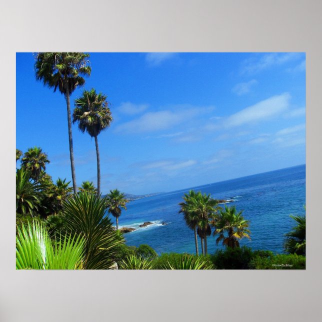 Poster Laguna Palm Trees e Oceano Feliz (Frente)