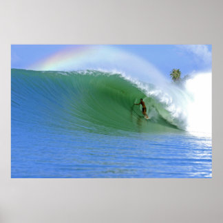 Poster Lagundris Bay: Onda arco-íris do Surfer no Paraíso