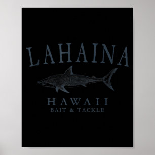 Poster Lahaina havaí tubarão vintage ardósia arte pesca
