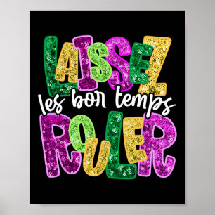 Poster Laissez Les Bon Temps Rouler Happy Mardi Gras Fat