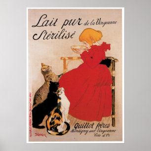 Poster Lait Pur De La Uingeanne Vintage Beber Arte