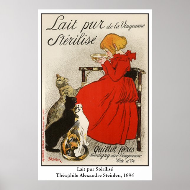 Póster Lait pur Stérilisé, de Steinlen (Frente)