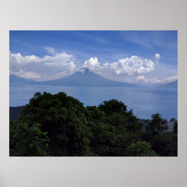 Poster Lake Atitlan Volcanoes (Frente)