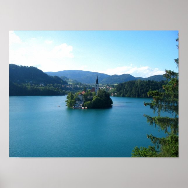 Póster Lake Bled Island Eslovênia (Frente)