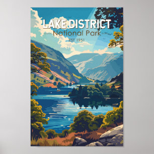 Poster Lake District National Park England Viagem Art
