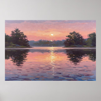 Poster Lake During Dusk