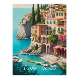 Póster Lake Garda Italy Travel Poster
