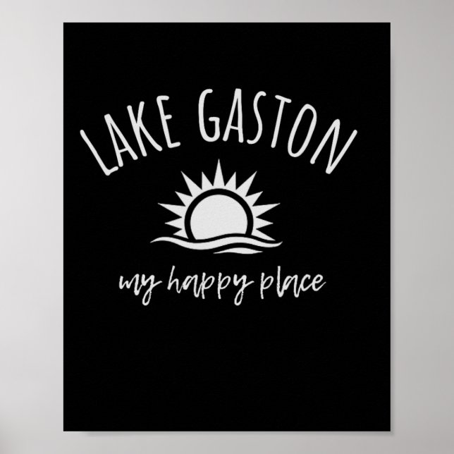 Poster Lake Gaston My Happy Place Boating Fishing Camping (Frente)