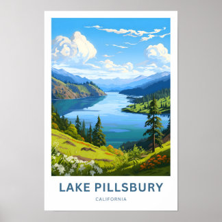 Poster Lake Pillsbury California Travel Print