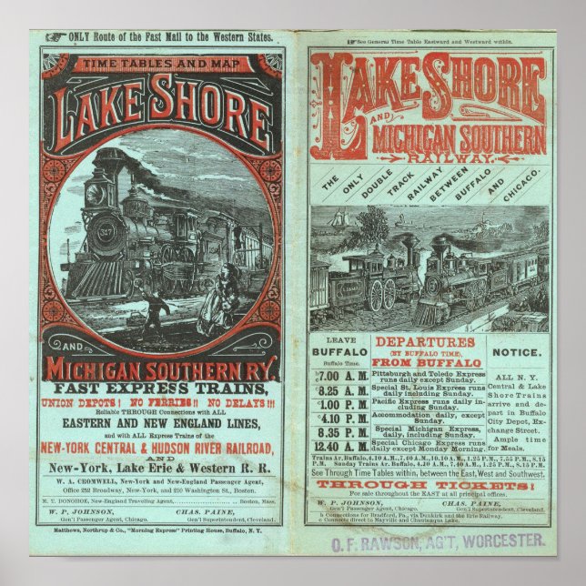 Póster Lake Shore e Michigan So Rail (Frente)