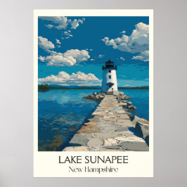 Poster Lake Sunapee New Hampshire Lighthouse