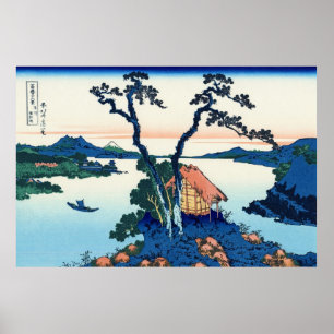 Póster Lake Suwa, por Katsushika Hokusai