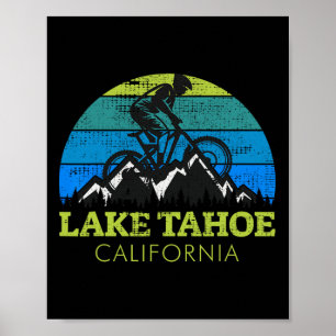 Poster Lake Tahoe Califórnia Mountain Biking Mtb Antigo