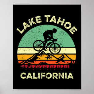 Poster Lake Tahoe Califórnia Mountain Biking Retro Montan