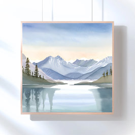 Poster Lake Tahoe | Watercolor Mountain Landscape