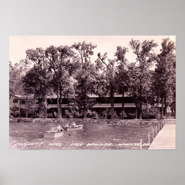 Poster Lake Wawasee Syracuse, Indiana Sargents Hotel (Frente)