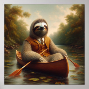 Poster Lama Em Uma Canoa