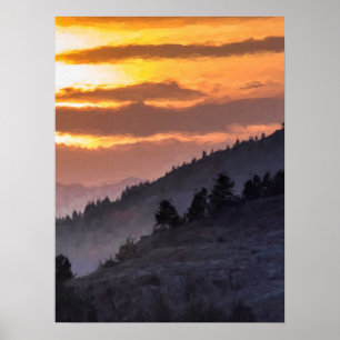 Poster Lamar Valley Sunset