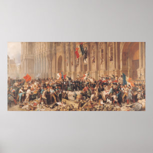Póster Lamartine rejeita a bandeira vermelha em 1848