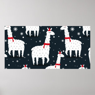 Poster Lamas, com o pano de fundo. Peça perfeita colorida