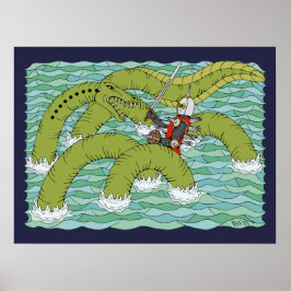 Poster Lambton Worm e Cavaleiro