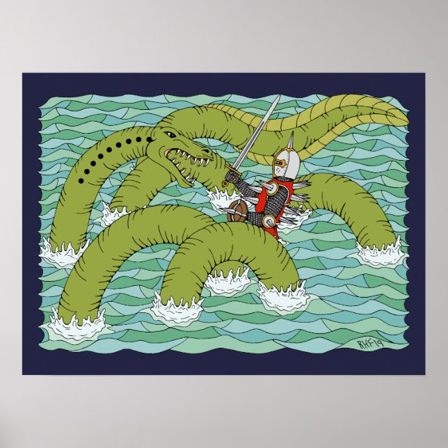 Poster Lambton Worm e Cavaleiro (Frente)