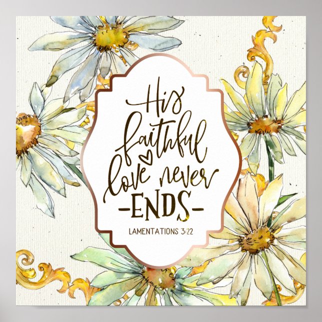 Poster Lamentações 3:22 Seu Amor Fiel Nunca Termina (Frente)