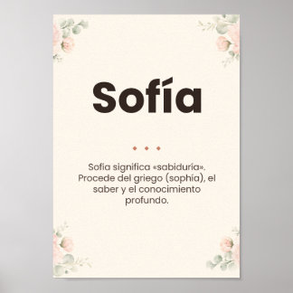 Poster Lámina personalizada con nombre y su significado