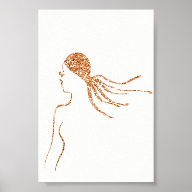 Póster LÂMINAS DE CABELO DE BELEZA DO CORPO DE MULHER ros (Frente)