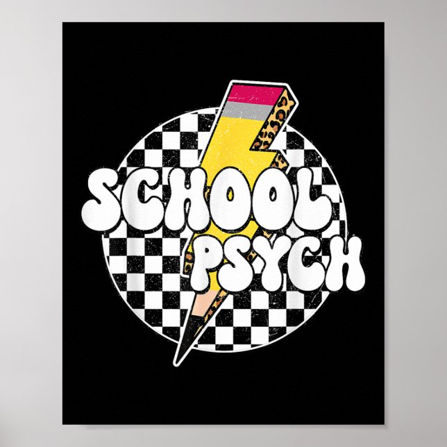 Poster Lâmpada de Lâmpada do Psicólogo Escolar Verificado (Frente)