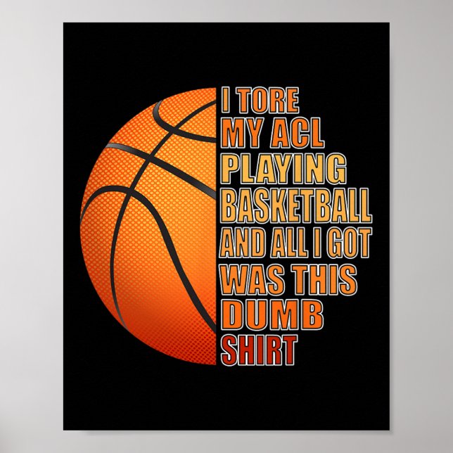 Poster Lâmpada de Lesão do Joelho de Basquete (Frente)