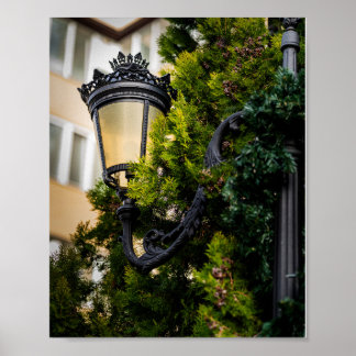 Poster Lâmpada de Rua em Ferro Fundido Preto Ornamentado