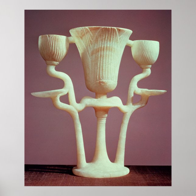 Poster Lâmpada em forma de três flores de lótus (Frente)