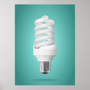 Poster Lâmpada Fluorescente Compacta Espiral Moderna