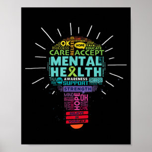 Poster Lâmpada Inspiradora de Conscientização da Saúde Me