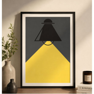 Poster Lâmpada Minimalista Moderna Arte de Parede Impress