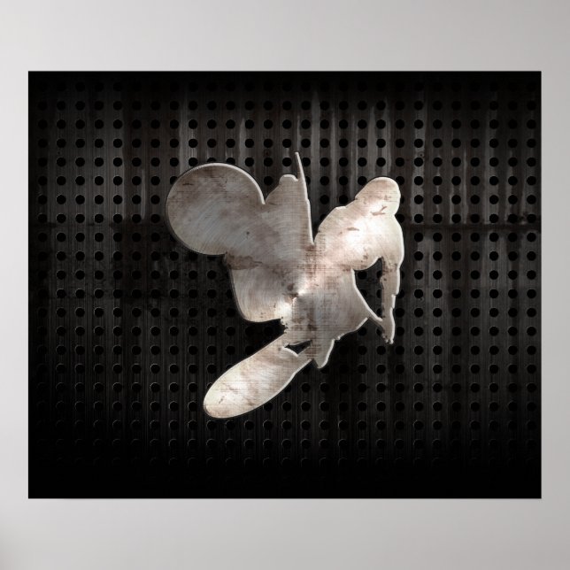 Póster Lâmpada Motocross; Preto Legal (Frente)