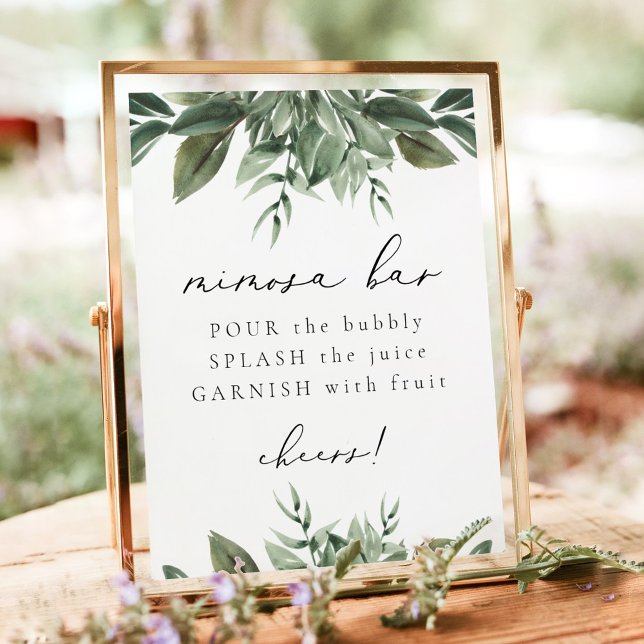Poster LANA Modern Boho Greenery Mimosa - Sinal de Bar (Criador carregado)