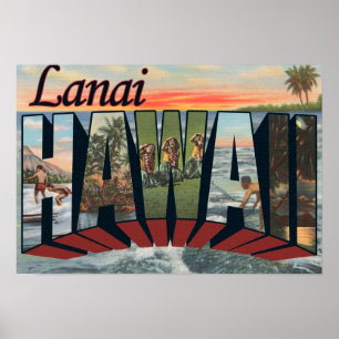 Póster Lanai, letra ScenesLanai de HawaiiLarge, HI