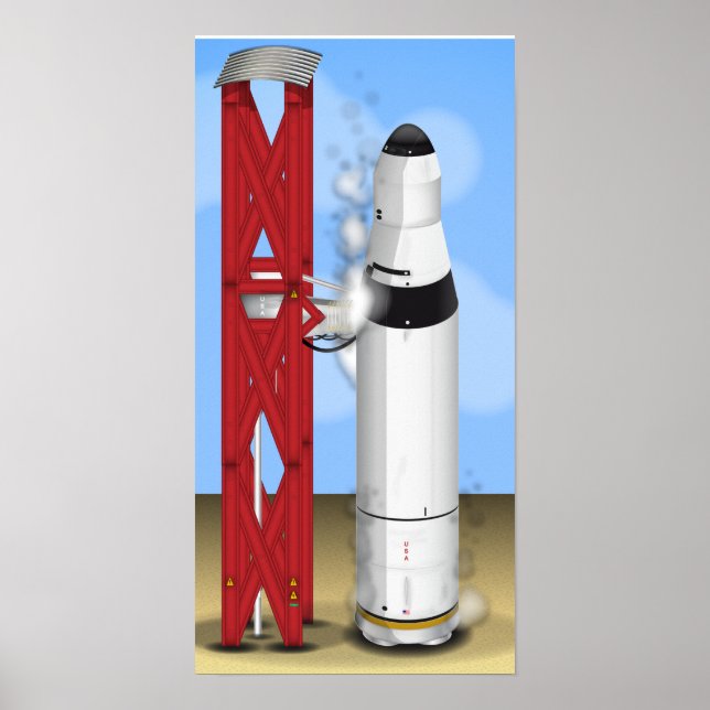 Poster Lançador de foguetes em sua plataforma (Frente)