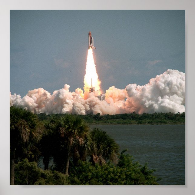Póster Lançamento da Colúmbia Espacial (STS-52) (Frente)