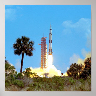 Póster Lançamento da NASA Apollo 16 Saturn V Rocket