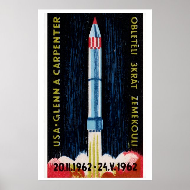 Poster Lançamento de Foguete Soviético 1962 Astronauta -  (Frente)